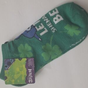 Disney Stitch Shamrock Shenanigans Green Socks NWT